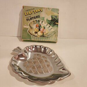 Vintage Chrome Plate Leaf Tray (small)